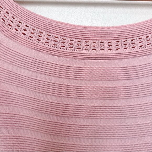 ELIZA J Womens Xlarge Off The Shoulder Sweater Blush Pink Dress Mini Fit Flare - Picture 13 of 13